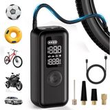 Elektrikli Hava Pompası 150 Psi 6000 Mah Pilli Hava Pompası, Lcd Gerçek Zamanlı Lastik Basıncı İzleme, Led'li Ve Usb Çıkışlı Bisiklet, Araba, Basketbol