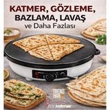Elektrikli Katmer Sacı Makinesi | Gözleme, Katmer, Bazlama, Lavaş Için | Yapışmaz Yüzey L 50 cm Alan - Renkli