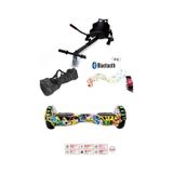 Elektrikli Kaykay Scooter Akıllı Denge Hoverboard + HoverKart + Çanta FULL LEDLİ EXTREM PAKET D01