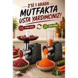 Elektrikli Kıyma Makinesi Ve Sebze Rende Makinesi – 500W, 7 Aparat, 3 Kıyma Diski (3-5-7 Mm), Sucuk Ve İçli Köfte Aparatlı