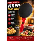 Elektrikli Krep Tavası 650 Watt 20 Cm Yapışmaz Yüzey Pankek Gözleme Tortilla Makinesi Kolay Hızlı Yapım