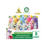 Elektrikli Oda Kokusu Yedek Yasemin Çiçeği + Büyülü Vanilya + Beyaz Orkide + Sakura Bahçesi + Lavanta Bahçesi 5x19 Ml Karışık