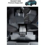 Elektrikli Pazar Peugeot 3008 3D Havuzlu Paspas Seti – Tam Uyumlu, Kokusuz ve Sıvı Geçirmez - Siyah