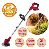 Elektrikli Sarjli Yan Tirpan Cim Ot Bicme Kesme Rodex Rdx9022 Li-On Cift Batarya Akulu 150 Mm Disk