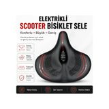 Elektrikli Scooter Bisiklet Sele Konforlu Büyük Geniş 30 X 30 Siyah