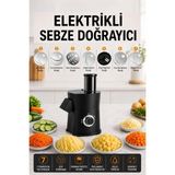 Elektrikli Sebze Meyve Doğrayıcı – 8 mm Küp Doğrama, 7 Kesim Aparatı, 65 mm Geniş Besleme S - Çok Renkli - Genel