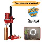 Elektrikli Standart Karot Makinesi Tezgah Tipli 3200 W Açısız Sulu Güçlü Delme Numune Alma Makinesi
