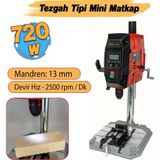 Elektrikli Tezgah Tipi Sütunlu Matkap Mandren 13 Mm Dijital Ekran 720 W 2500 Rpm Lazerli Mengeneli