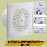 Elektrikli Wc Mutfak Büro Banyo Havalandırma 120 Mm Aspiratör Fan Kirli Hava Kötü Koku Fanı 120 Mm