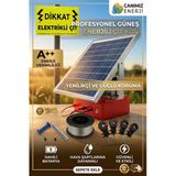 Elektrikliçit Çit Sistemleri Güneş Enerjili Elektrikli Çit Tam Set (5-6 Dönüm) 1000M Tel 25W Panel Yaban Domuzu Koruma Çiti