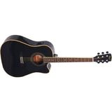 Elektro Akustik Gitar, Siyah, Ladin Kapak, Arka &y
