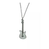 Elektro Gitar Figürlü Metal Kolye – 60 Cm Zincir – Zamak Kaplama – Unisex Müzik Temalı Takı