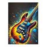 Elektro Gitarın Coşkusu Hediyelik Ahşap Tablo