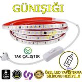 Elektroled Market 220V Şerit LED Günışığı Renk 21 Metre Yüksek Işık Fişli Anahtarlı Tak Çalıştır Yapışkanlı - Gün Işığı