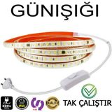 Elektroled Market 220V Şerit LED Tak Çalıştır Anahtarlı Günışığı Renk 4 Metre (Yüksek Lümen) - 3000K - Günışığ