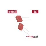 Elektromall 8A Kondansatör Tip Kare Plastik Sigorta (10 Adet)