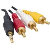 Elektromer 1.2 mt 3.5 mm Stereo Erkek 3 Rca Kısa Jack Uydu Alıcısı AV Kablo