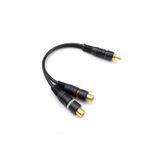 ELEKTROMER Powermaster PM-529 Siyah 1 RCA Erkek 2 RCA Dişi 25 Cm Anfi Y Kablo