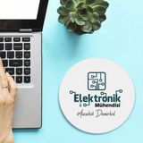 Elektronik Mühendisleri Için Yuvarlak Mousepad - Beyaz