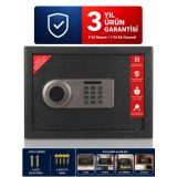Elektronik Şifreli ve Anahtarlı Çelik Kasa Orta Boy Raflı İki Katlı Ev ve Ofis Tipi Para ve Silah Kasası DP-0025