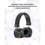 Elektronikçim Bluetooth 5.3 Rainbow Işıklı Kulak Üstü Kablosuz Kulaklık - Renkli - 1