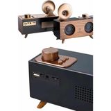 Elektronikçim Bluetooth Nostalji Speaker Radyo Gramofon Ahşap Renk Vintage - Çok Renkli