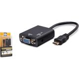 Elektronikçim Mini HDMI To VGA Ses Çıkışlı Görüntü Dönüştürücü - Siyah HDX7762 - 1