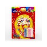 Elektronikçim Rengarenk Mumlu Beyaz Happy Birthday Yazılı Doğum Günü Mumu 12 Adet - Renkli