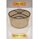 Elektronikçim Retro Hasır Lambader Başlığı 35 cm Mega Boy - 1 - 10 W - Amber