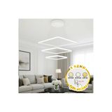 Elektroyou Maria Beyaz Kare 3 Renk Ledli Avize Sarkık 3'lü Ledli Avize Modern Led Avize