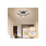 Elektroyou Papatya Siyah Plafonyer 3 Renk Ledli Avize Modern Led Avize - Çap 40 cm