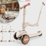 Elele Forte 3in1 Ebeveyn Kontrollü 3 Tekerlekli Çocuk Scooter Kahverengi 1-6 Yaş Işıklı Özellik
