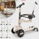 Elele Potenza 4in1 Ebeveyn Kontrollü 5 Tekerlekli Çocuk Scooter Işıklı Oturaklı Siyah