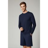 elemge %100 Pamuk Erkek Süprem Uzun Kollu Basic T-Shirt Compact Penye Lacivert Sporcu Tişört Body