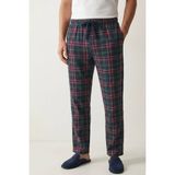 elemge %100 Pamuk Kareli Erkek Pijama Altı Yumuşak Esnek Rahat Kalıp Cepli Ipli Yeşil Ekose Relax Fit - XL