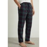 elemge %100 Pamuk Kareli Erkek Pijama Altı Yumuşak Esnek Rahat Kalıp Cepli Ipli Yeşil Ekose Relax Fit