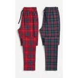 elemge 2’li Takım Erkek Kareli Pijama Altı Cepli Rahat Kalıp Ipli Yumuşak Relax Fit Yeşil Kırmızı Ekose Alt - XL - Yeşil - Kırmızı