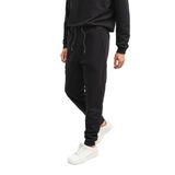 Elemge 3 Iplik Pamuklu Erkek Jogger Eşofman Altı Relax Fit Ipli Cepli Regular Rahat Kalıp Yumuşak Tuşe Lastikli Dar Paça (Siyah, XL)