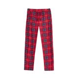 Elemge Erkek Ekoseli Pijama Altı Kışlık Rahat Kesim Flanel Kumaş Esnek Regular Fit Beli Lastikli İpli Cepli Kareli Sıcak Tutan Tek Alt İnce Eşofman (Kırmızı-Lacivert, XL)