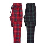 Elemge Esnek Kumaş Rahat Kesim Likralı Regular Fit Erkek Pijama Altı Beli Lastikli İpli Cepli Ekoseli Uyku Pantolonu İnce Eşofman (Kırmızı Yeşil, L)