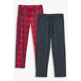Elemge Esnek Kumaş Rahat Kesim Likralı Regular Fit Erkek Pijama Altı Beli Lastikli İpli Cepli Ekoseli Uyku Pantolonu İnce Eşofman (Kırmızı Yeşil, XL)