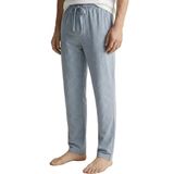 Elemge Esnek Kumaş Rahat Kesim Likralı Regular Fit Erkek Pijama Altı Beli Lastikli İpli Cepli Ekoseli Uyku Pantolonu İnce Eşofman Yılbaşı Yeni Yıl Temalı (Mavi-Beyaz, XL)
