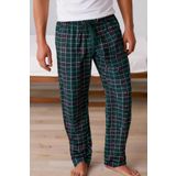 Elemge Kareli Pamuklu Erkek Pijama Altı Yumuşak Esnek Bol Kalıp Cepli Ipli Yeşil Ekose Relax Fit Likralı