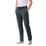 Elemge Kareli Pijama Altı Esnek Kumaş Rahat Kesim Esnek Regular Fit Beli Lastikli İpli Cepli Erkek Ekoseli İnce Eşofman Tek Alt (Yeşil-Kırmızı, S)
