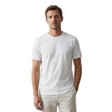 elemge Pamuk Elastan Vücuda Oturan Magic Fit Siyah Erkek T-Shirt Kısa Kol Esnek Likralı Compact Penye Süprem Tişört Nefes Alan Yapı Yumuşak Doku Tok Kumaş (Beyaz, L)