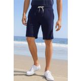 Elemge Pamuklu Erkek Casual Şort 2 İplik Yan Cep Bağcıklı Regular Fit Boru Paça Lacivert Günlük Bermuda