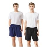 Elemge Pamuklu Erkek Şort Pijama Altı Cepli Rahat Kalıp Relax Fit Lastikli Terletmez Esnek Siyah Likralı Ev Şortu (Siyah-Lacivert, S)