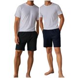 Elemge Pamuklu Erkek Şort Pijama Altı Cepli Rahat Kalıp Relax Fit Lastikli Terletmez Esnek Siyah Likralı Ev Şortu (Siyah-Lacivert, XL)