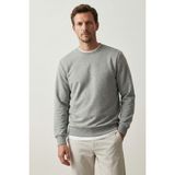 elemge Pamuklu Erkek Sweatshirt Gri Soft Touch Relax Fit Basic Bisiklet Yaka 3 Iplik Nefes Alan - 2XL
