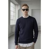 elemge Pamuklu Erkek Sweatshirt Lacivert Soft Touch Relax Fit Basic Bisiklet Yaka 3 Iplik Nefes Alan - 2XL